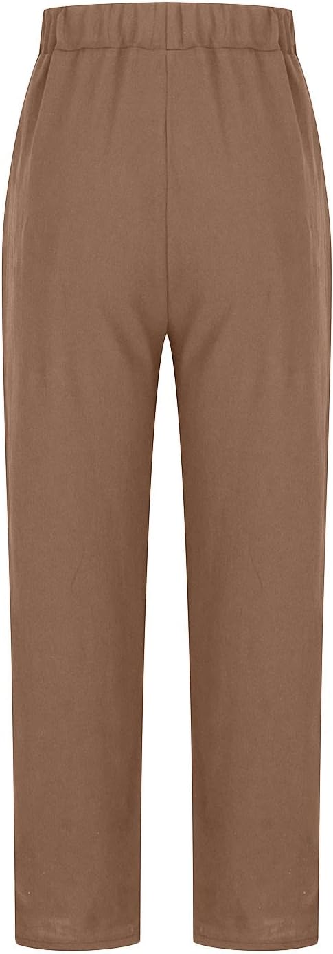 Damen Leinenhose Relaxed Fit Casual Freizeit Elegant