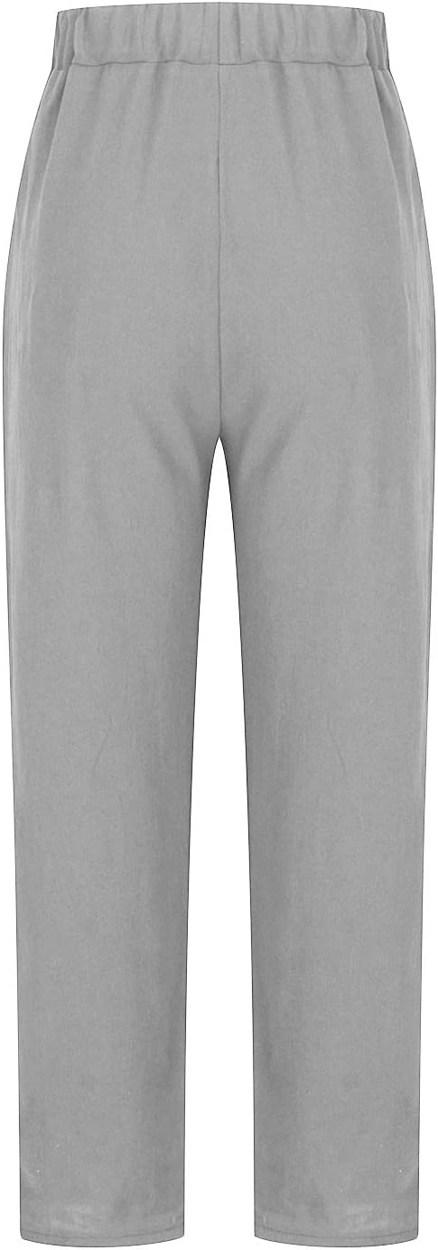 Damen Leinenhose Relaxed Fit Casual Freizeit Elegant