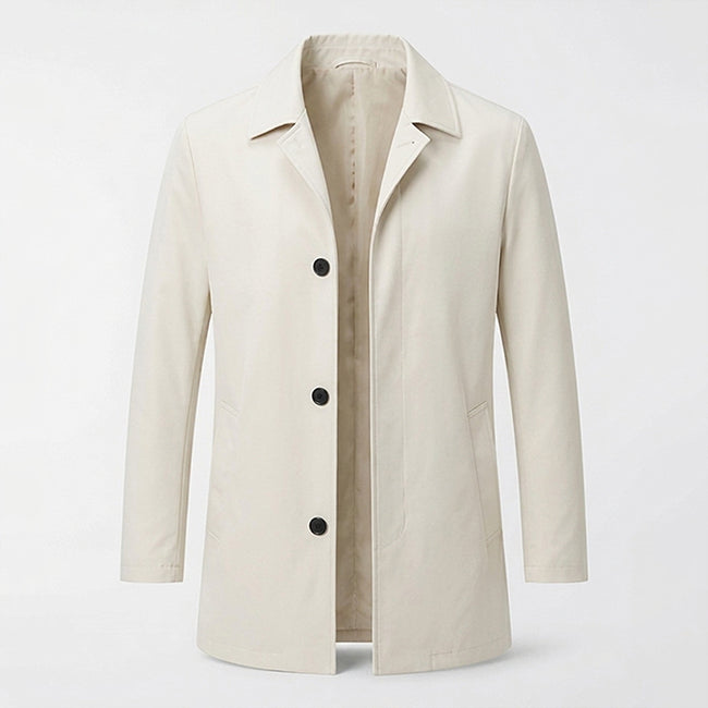 Herren Trenchcoat Regular Fit mit Reverskragen und mittellanger Länge