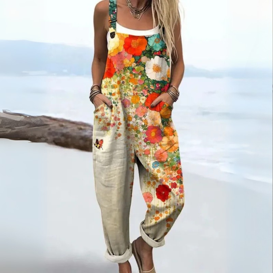 Damen Weite Latzhose Boho Stil Freizeit Sommer