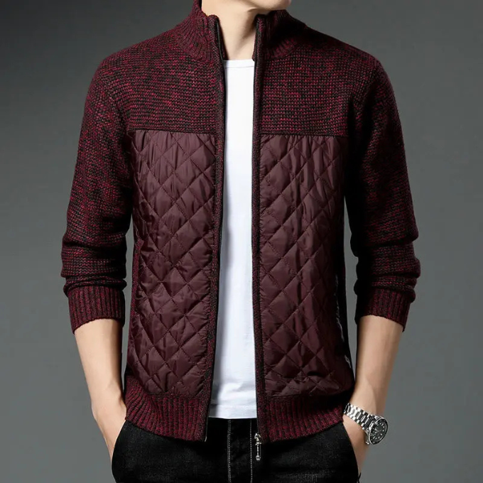 Herren Steppjacke Regular Fit mit durchgehendem Reißverschluss