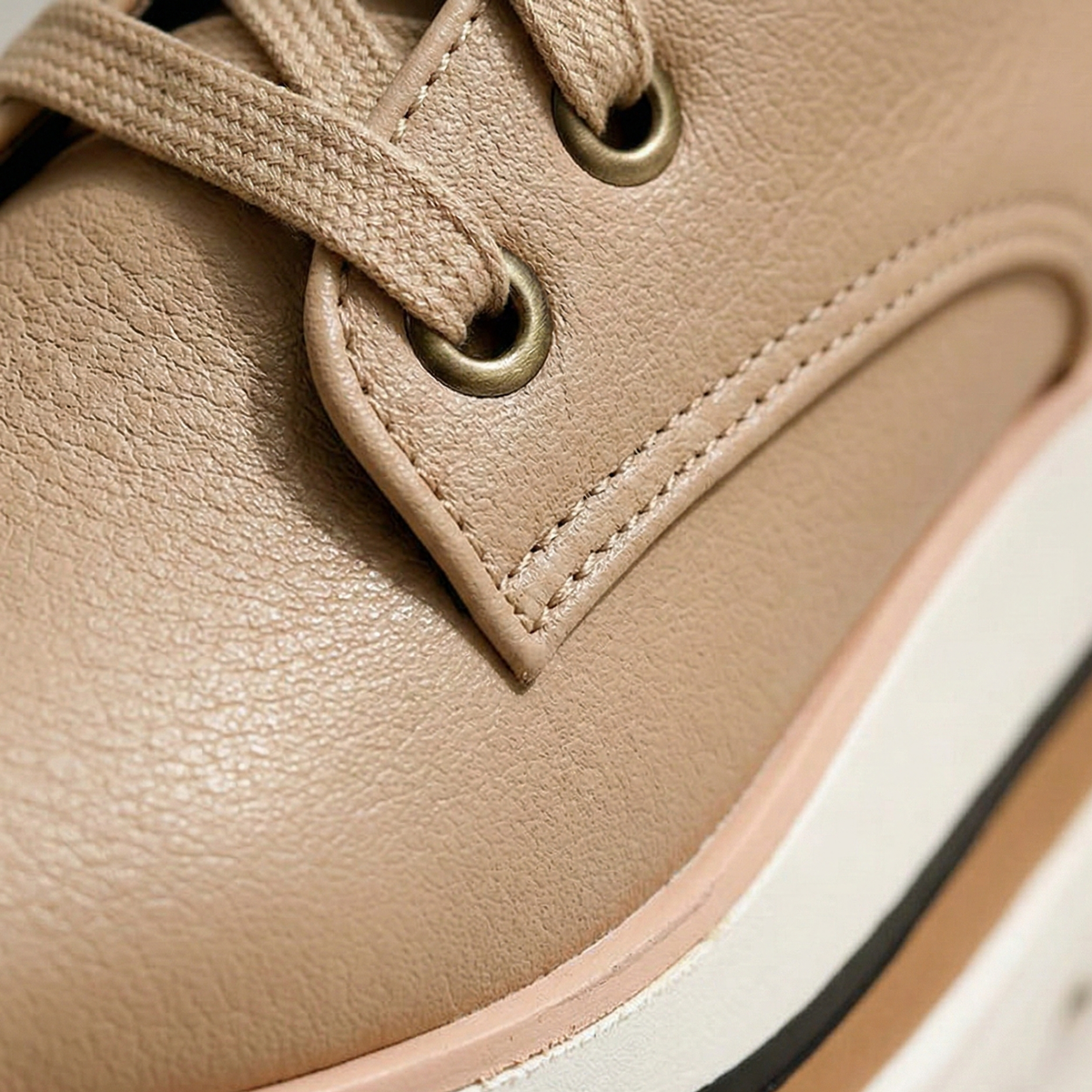 Damen Oxford-Schnürschuhe mit klobiger Plattformsohle