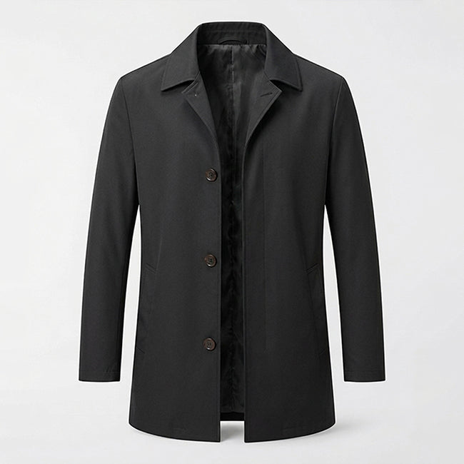 Herren Trenchcoat Regular Fit mit Reverskragen und mittellanger Länge