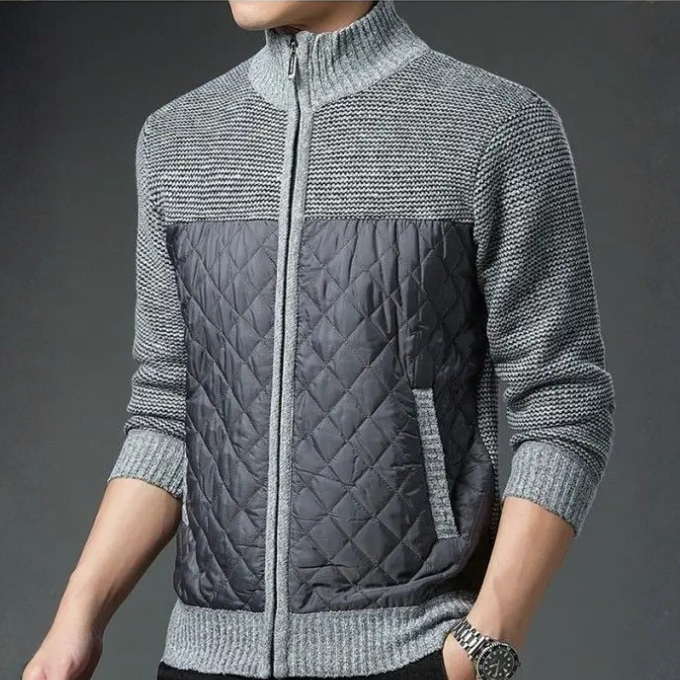 Herren Steppjacke Regular Fit mit durchgehendem Reißverschluss
