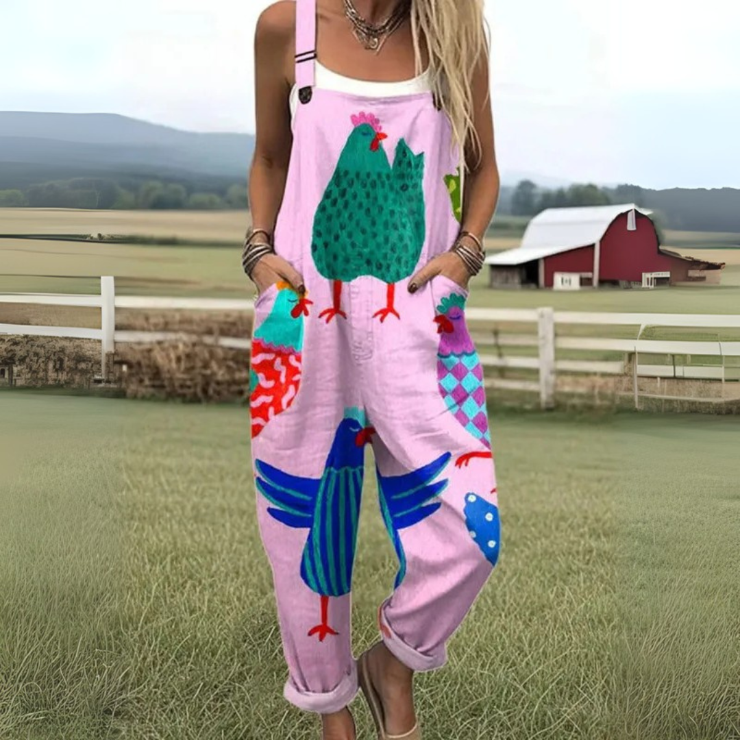Damen Weite Latzhose Boho Stil Freizeit Sommer
