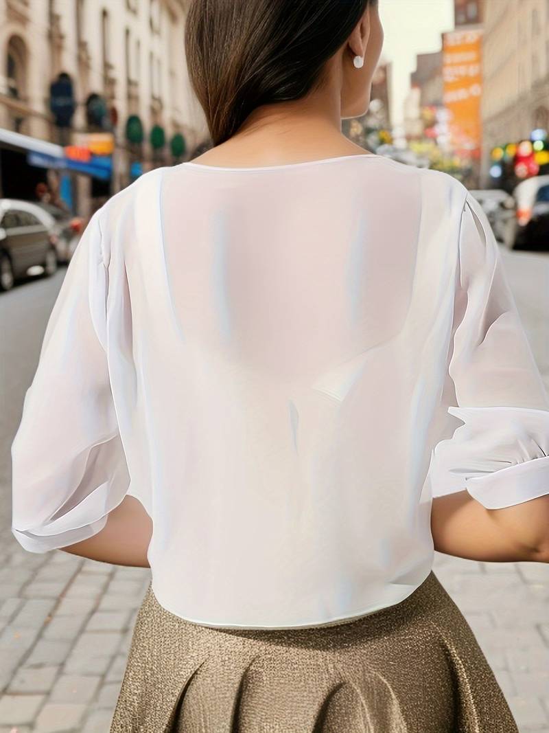 Damen Transparenter Cardigan Relaxed Fit mit Bindeband