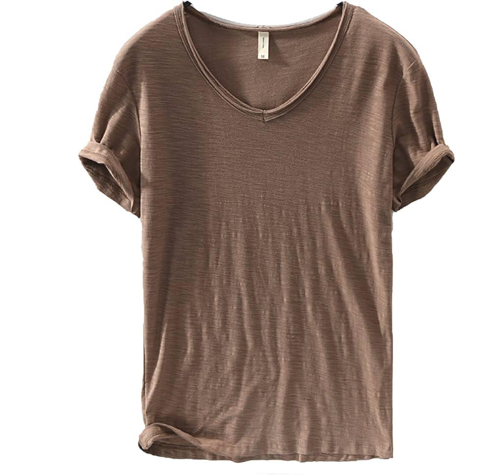 Herren V-Ausschnitt Leinen Shirt – Luca