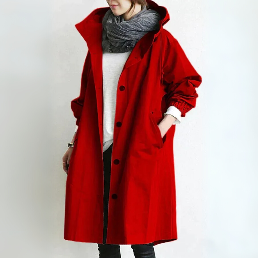 Damen Trenchcoat Lang Relaxed Fit Casual Elegant