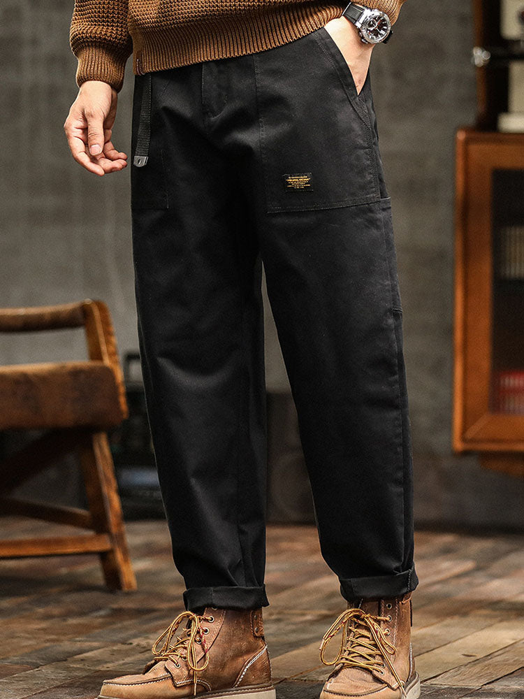 Herren Utility-Hose mit Rollsaum und Gürtel