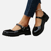 Damen Mary Jane Slipper mit glänzender Oberfläche