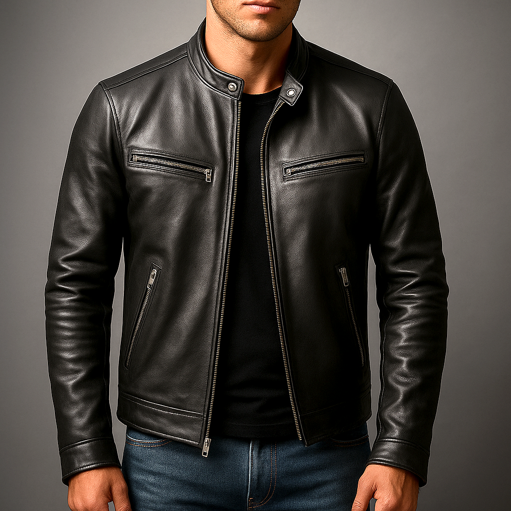 Herren Jacke Slim Fit mit Reißverschluss und taillierter Passform