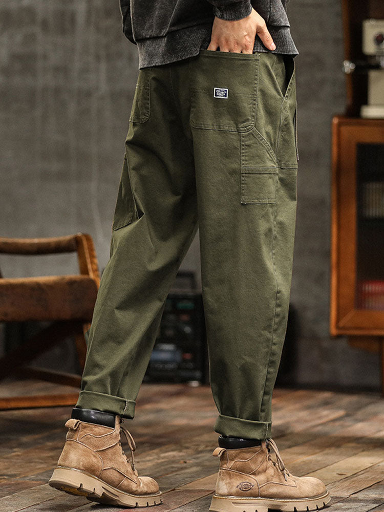 Herren Utility-Hose mit Rollsaum und Gürtel