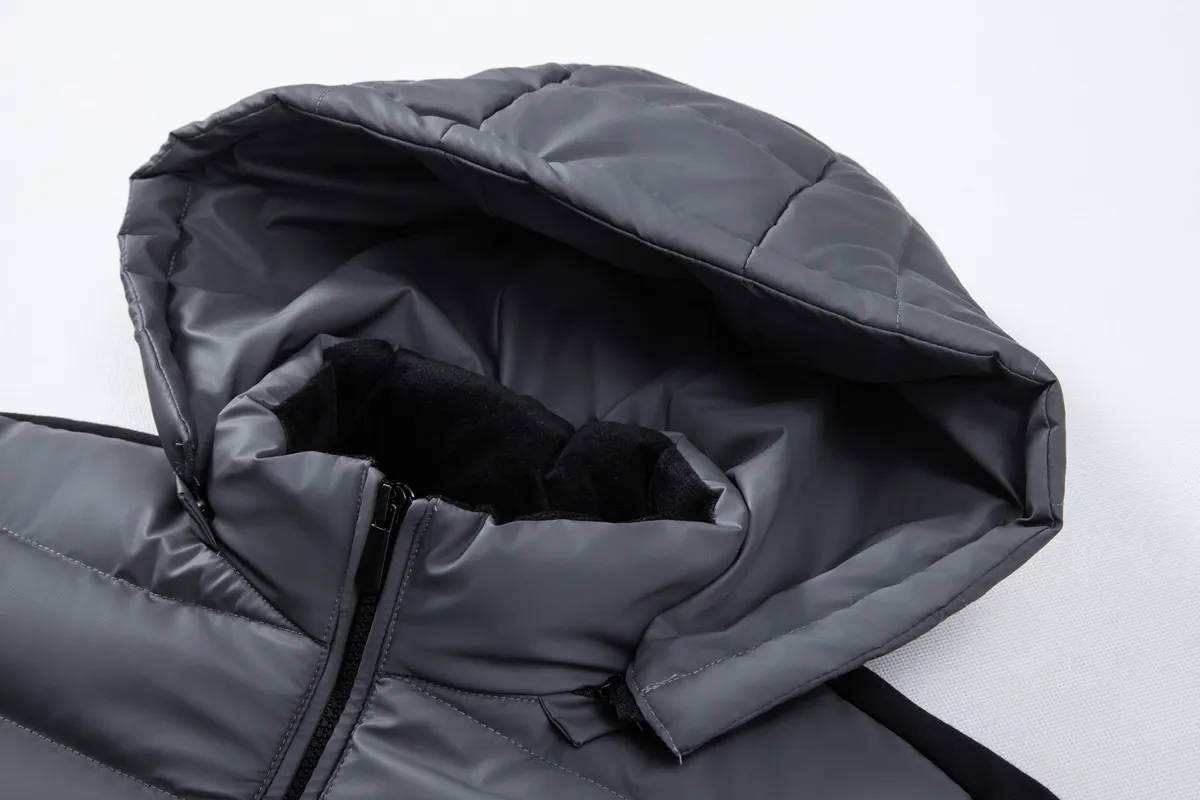 Herren Jacke Slim Fit mit Reißverschluss und abnehmbarer Kapuze