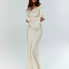 Elegantes Damen Abendkleid Maxikleid Figurbetont | Lange Ärmel & Luxuriöser Look