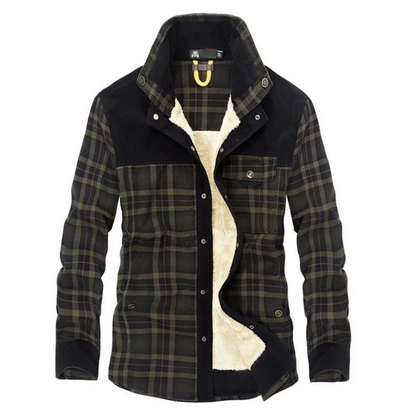 Wolljacke Herren Regular Fit Freizeit Karomuster