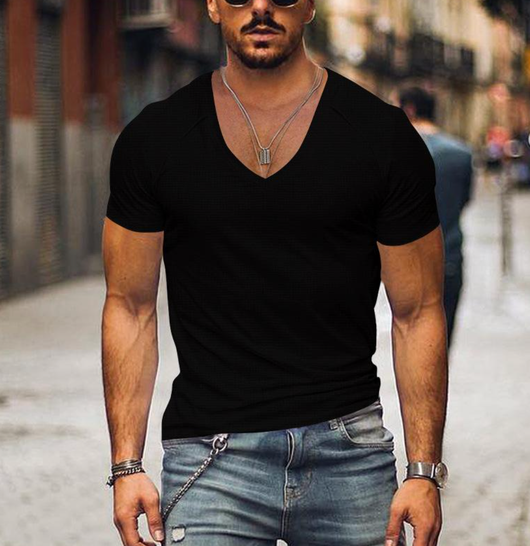 Herren T-Shirt mit V-Ausschnitt – Timo