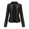 Damen Slim Fit Lederjacke Casual Elegant