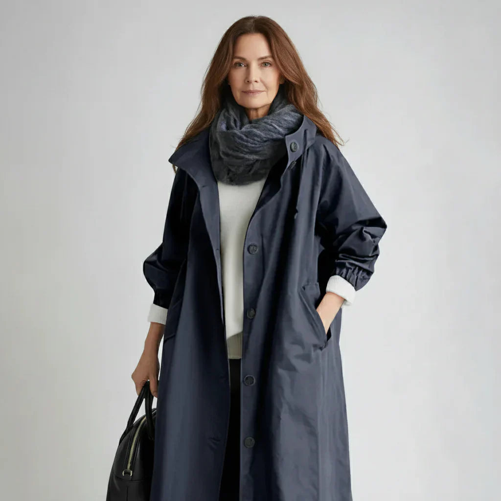 Damen Slim Fit Trenchcoat Wasser- und Winddicht Freizeit