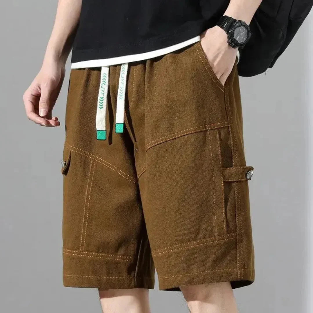 Cargo Shorts Herren Relaxed Fit Casual mit verstellbarem Bund