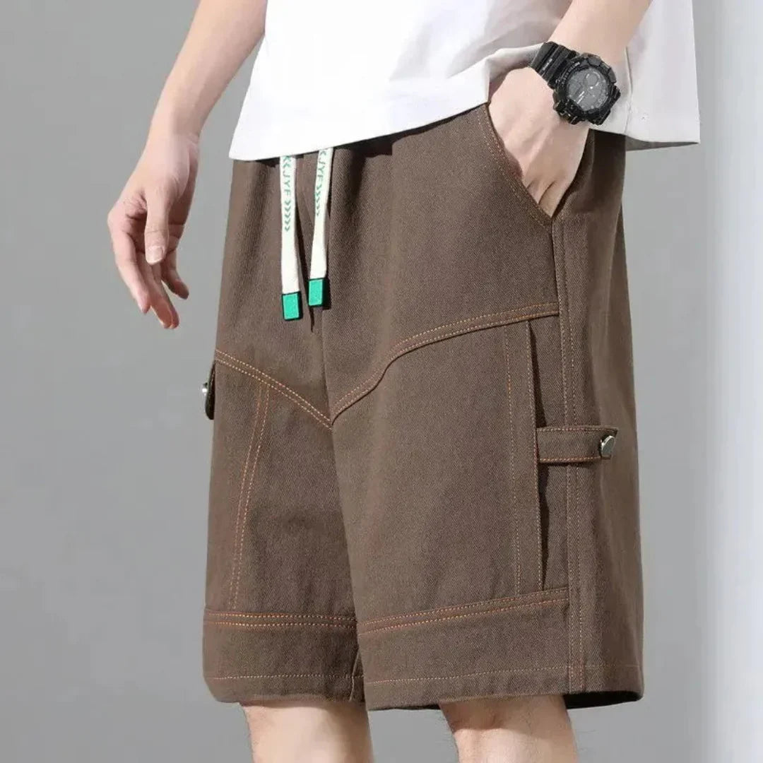 Cargo Shorts Herren Relaxed Fit Casual mit verstellbarem Bund