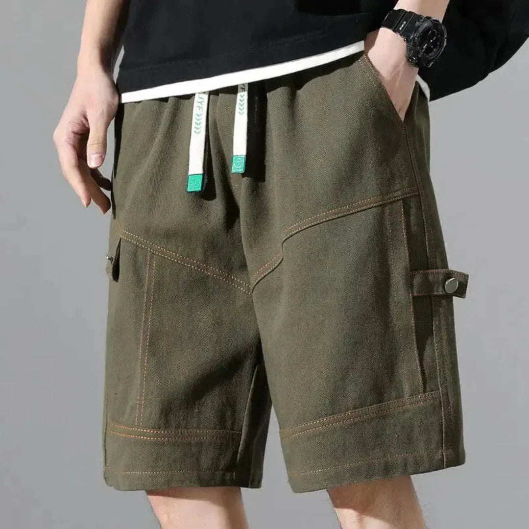 Cargo Shorts Herren Relaxed Fit Casual mit verstellbarem Bund