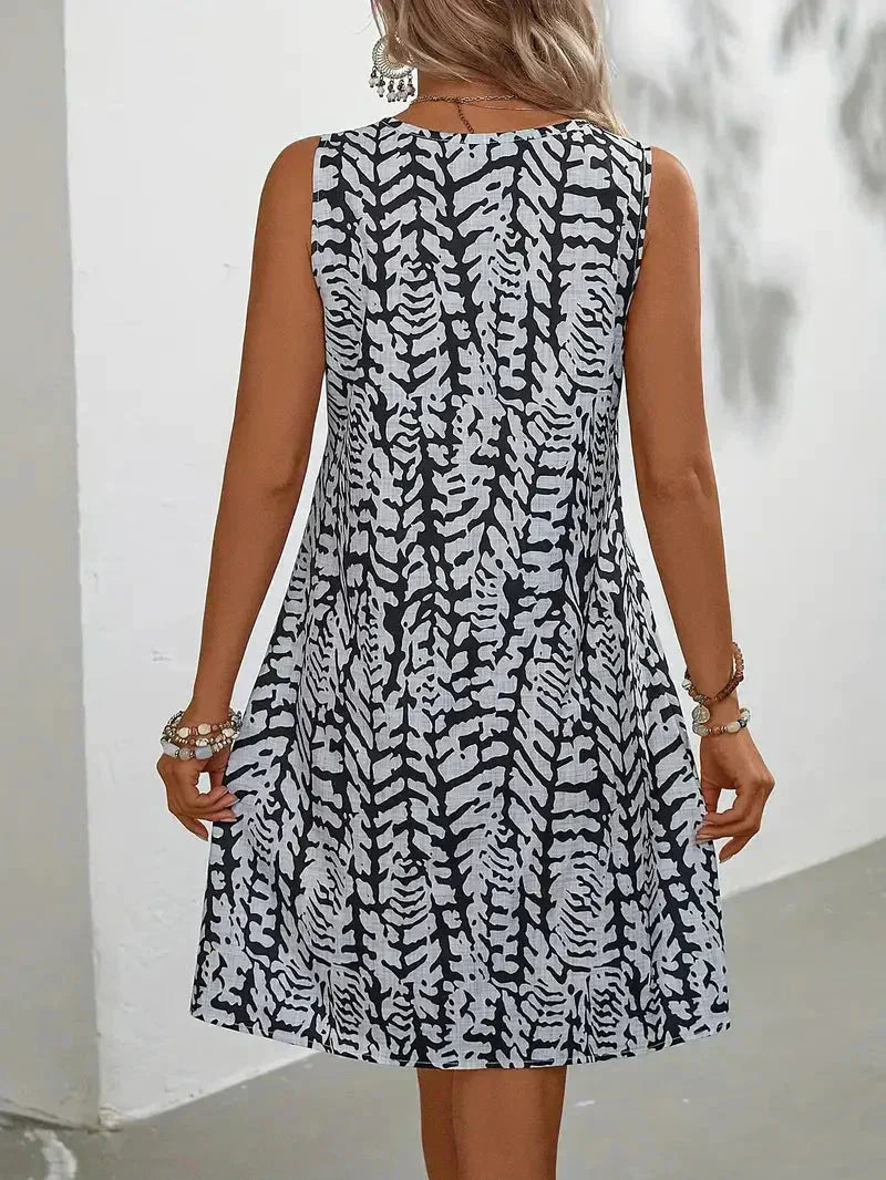 Danica | Ärmelloses Sommerkleid mit elegantem Print und luftiger Passform