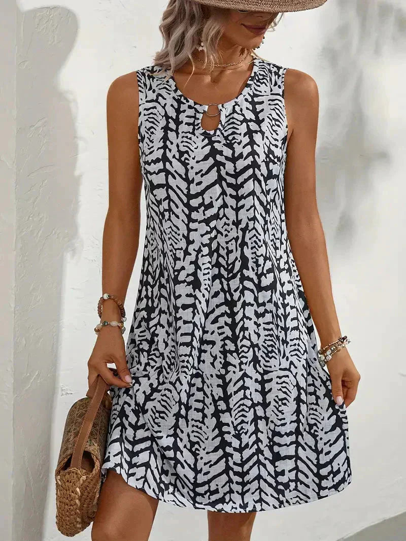 Danica | Ärmelloses Sommerkleid mit elegantem Print und luftiger Passform