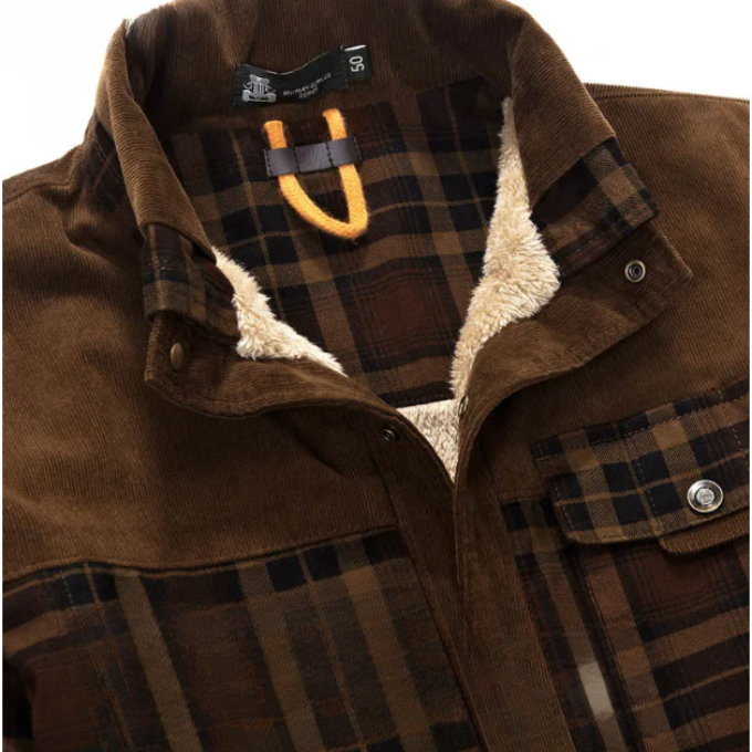 Wolljacke Herren Regular Fit Freizeit Karomuster