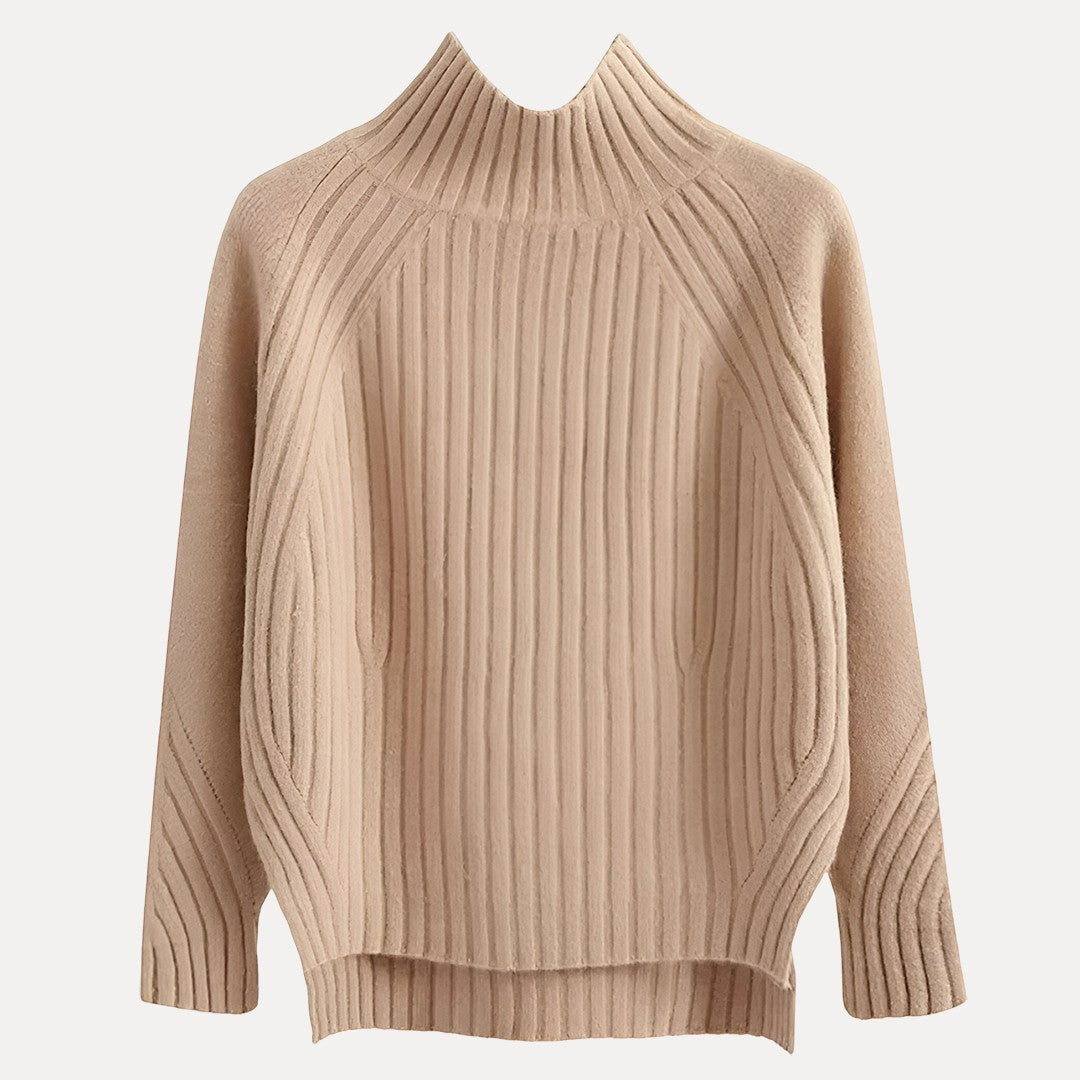 Damen Rollkragenpullover Relaxed Fit mit seitlichem Schlitzsaum
