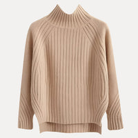 Damen Rollkragenpullover Relaxed Fit mit seitlichem Schlitzsaum