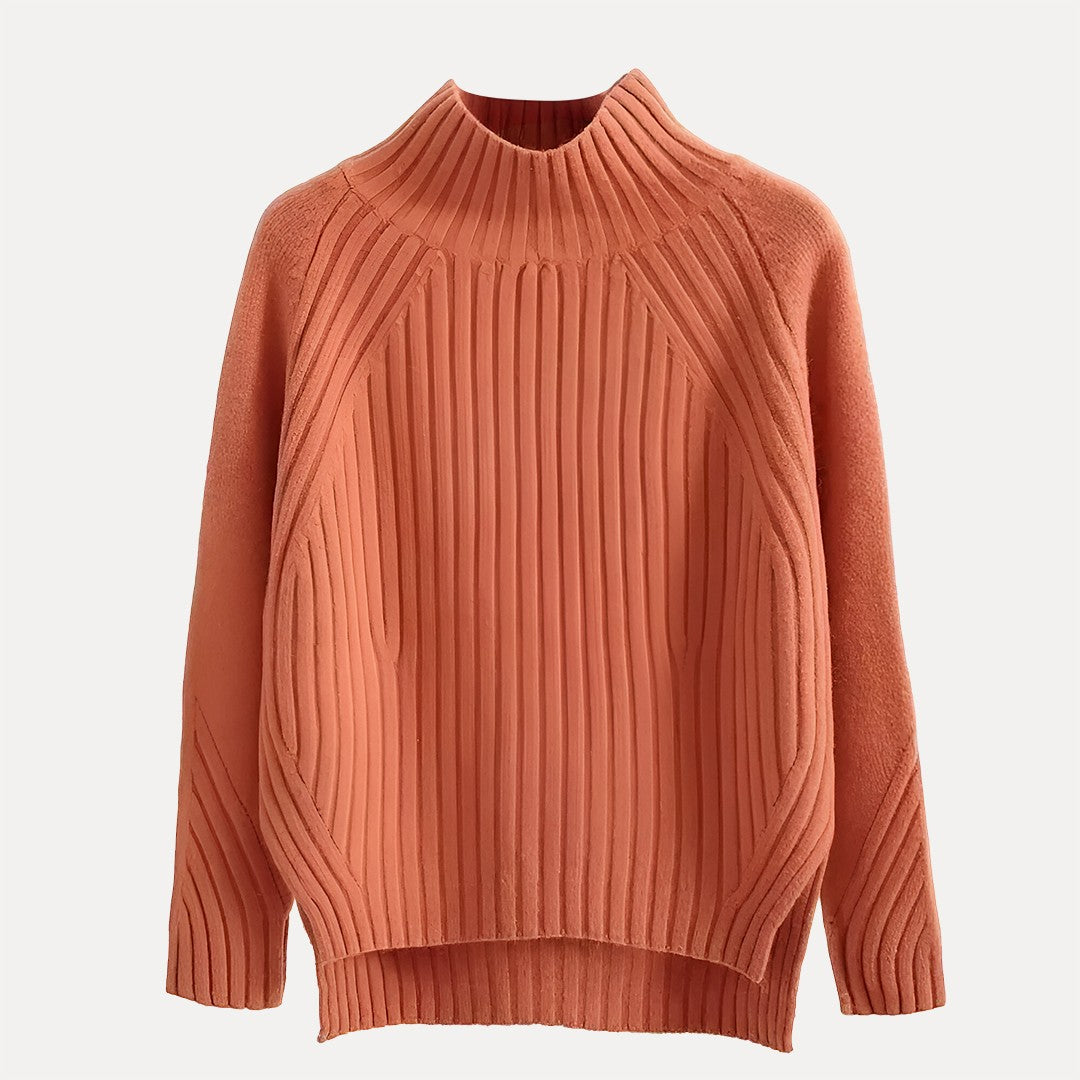 Damen Rollkragenpullover Relaxed Fit mit seitlichem Schlitzsaum