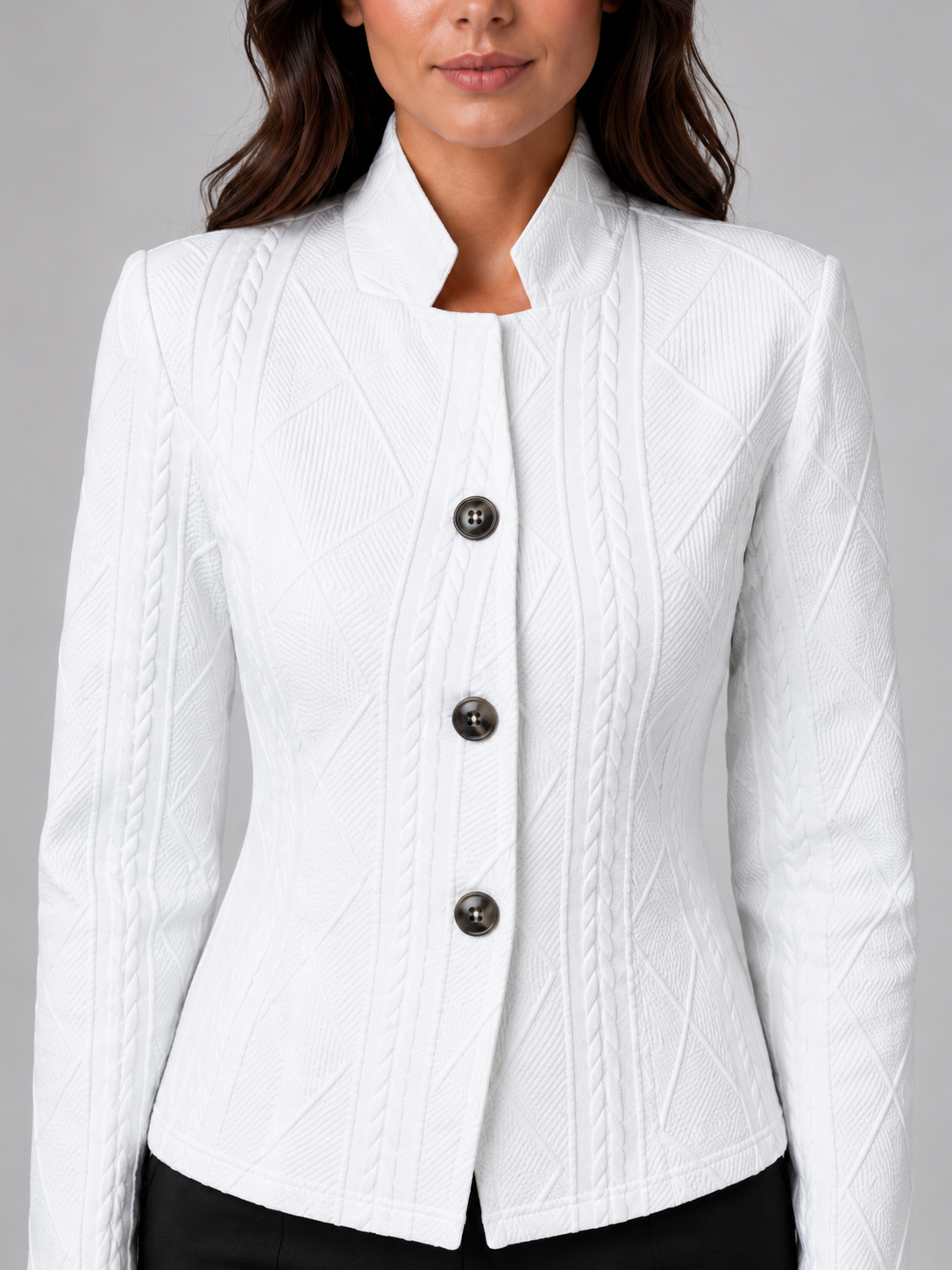 Damen Slim Fit Blazer Business mit strukturierter Textur