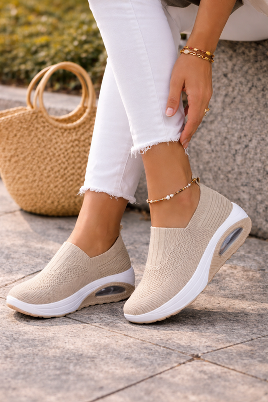 Damen Slip-On Sneaker mit Strick-Obermaterial