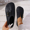 Damen Ballerinas mit elastischem Knopfverschluss