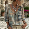 Damen Bluse Boho Stil Relaxed Fit Freizeit