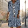 Jenina | Damen‑Sommerkleid mit V‑Ausschnitt & Halbärmeln – luftig, bequem & stilvoll