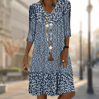 Jenina | Damen‑Sommerkleid mit V‑Ausschnitt & Halbärmeln – luftig, bequem & stilvoll