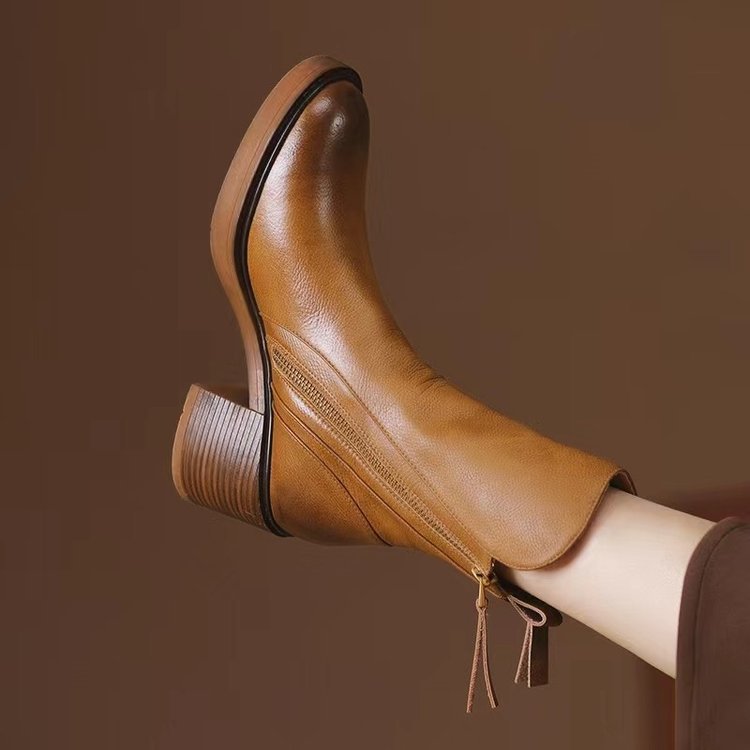 Damen Stiefel mit seitlichem Reißverschluss und gepolstertem Fußbett