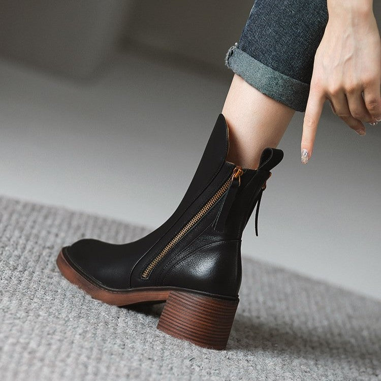 Damen Stiefel mit seitlichem Reißverschluss und gepolstertem Fußbett