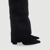 Damen Faltstiefel Schlank mit goldfarbenem Verschlussdetail