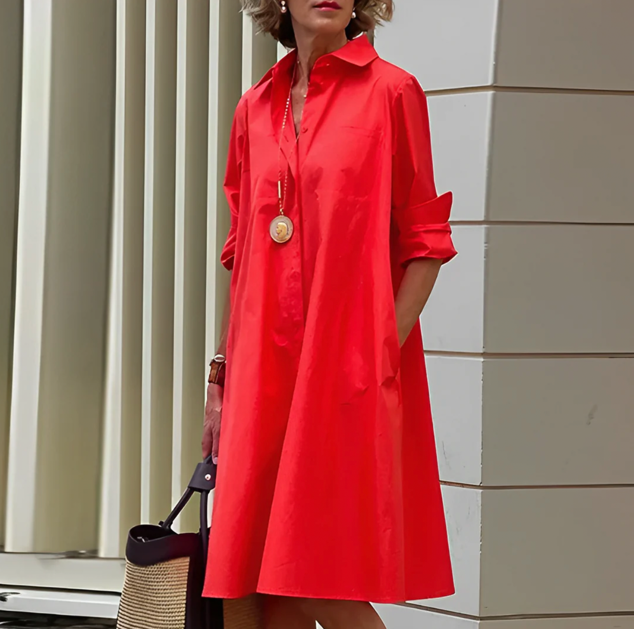 Damen Midikleid Regular Fit Elegant für Büro und Freizeit