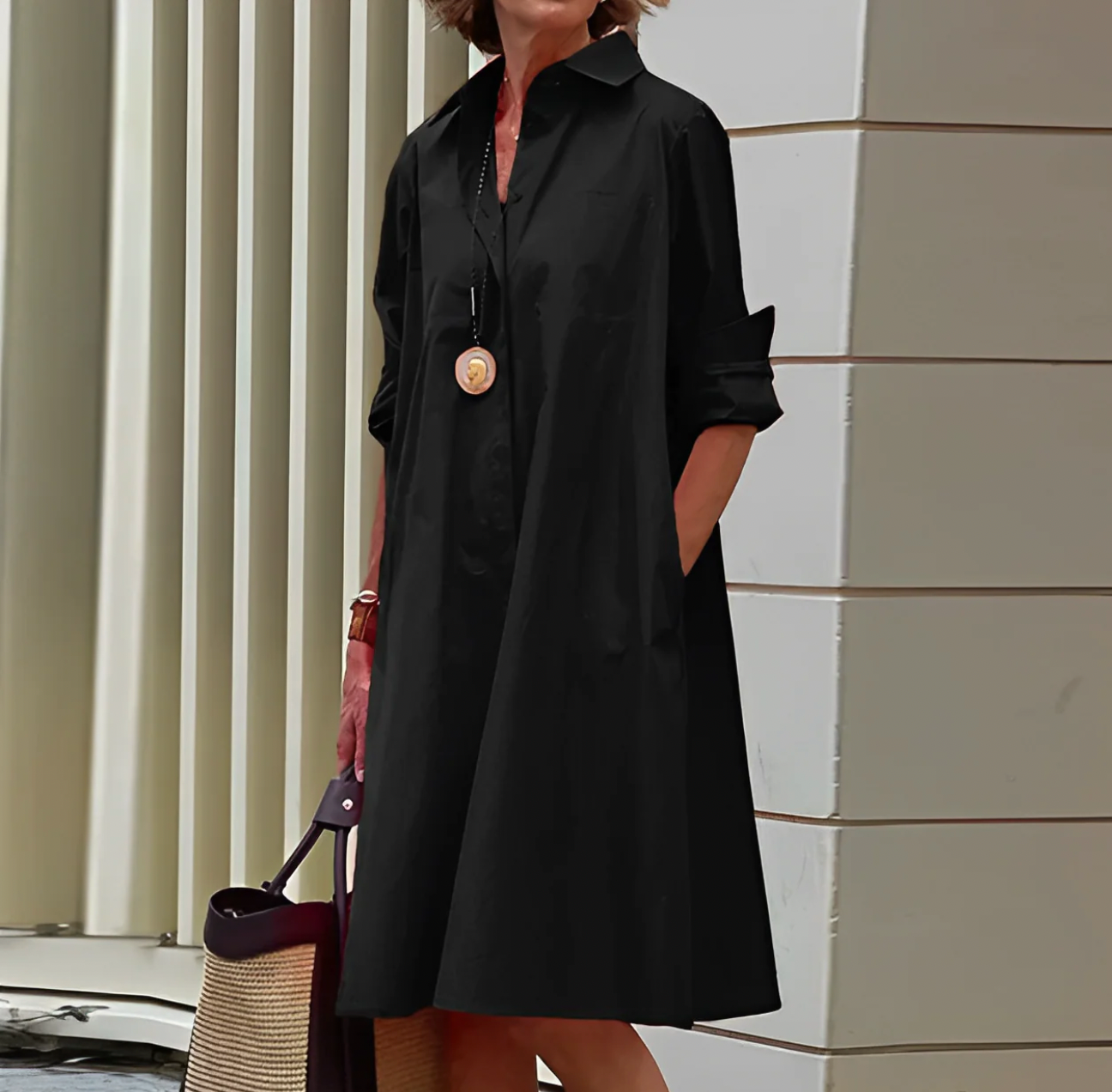 Damen Midikleid Regular Fit Elegant für Büro und Freizeit
