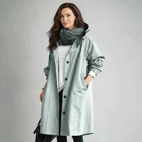 Damen Slim Fit Trenchcoat Wasser- und Winddicht Freizeit