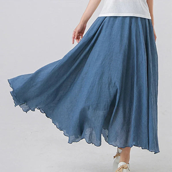 Damen Maxi Rock Plissee A-Linie Freizeit Sommer