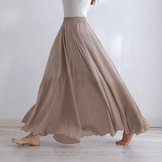 Damen Maxi Rock Plissee A-Linie Freizeit Sommer