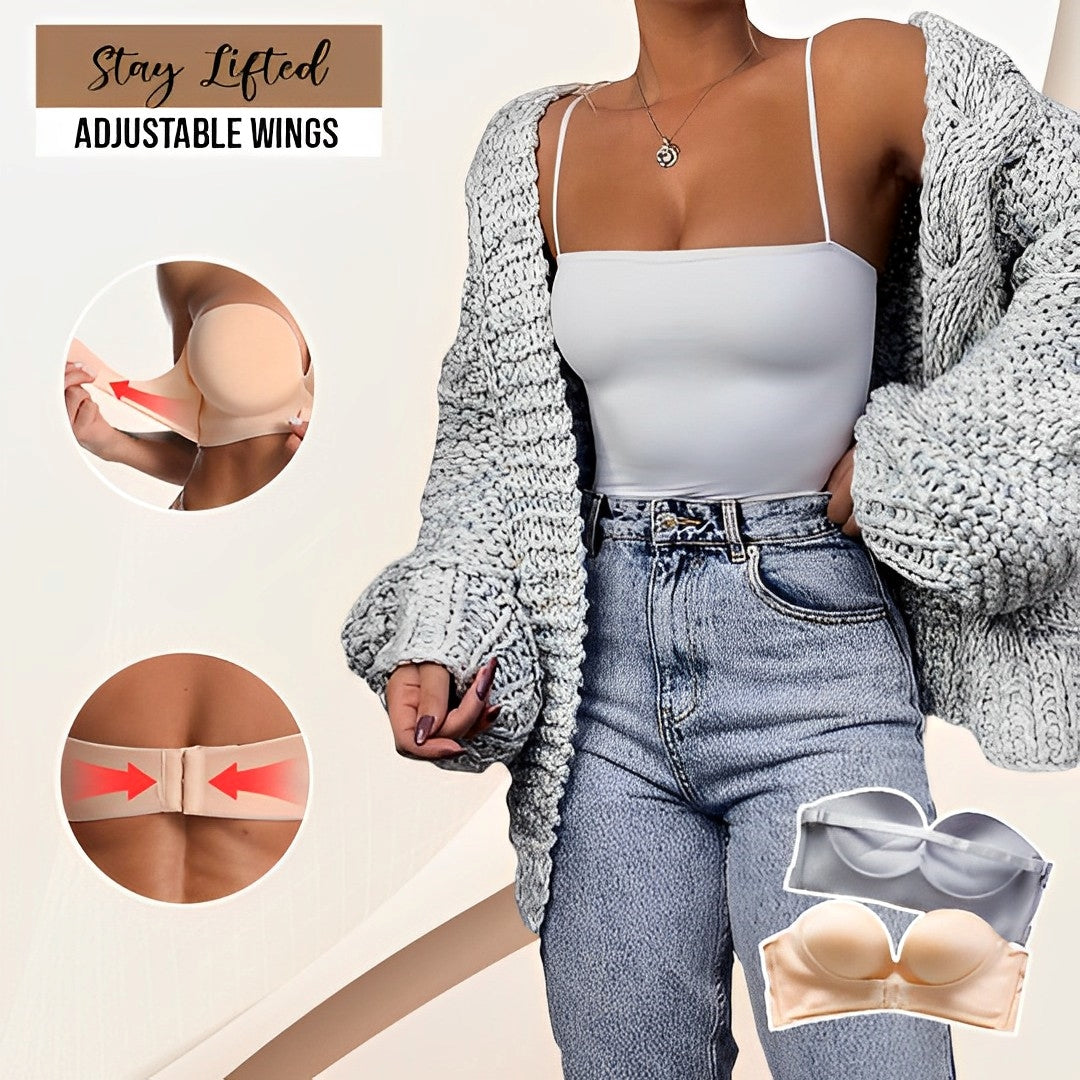 Damen Push-up BH Trägerlos Komfort Elegant Freizeit