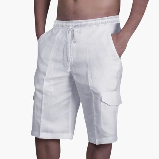 Herren Cargoshorts Relaxed Fit Freizeit Sommer mit Kordelzug und Taschen