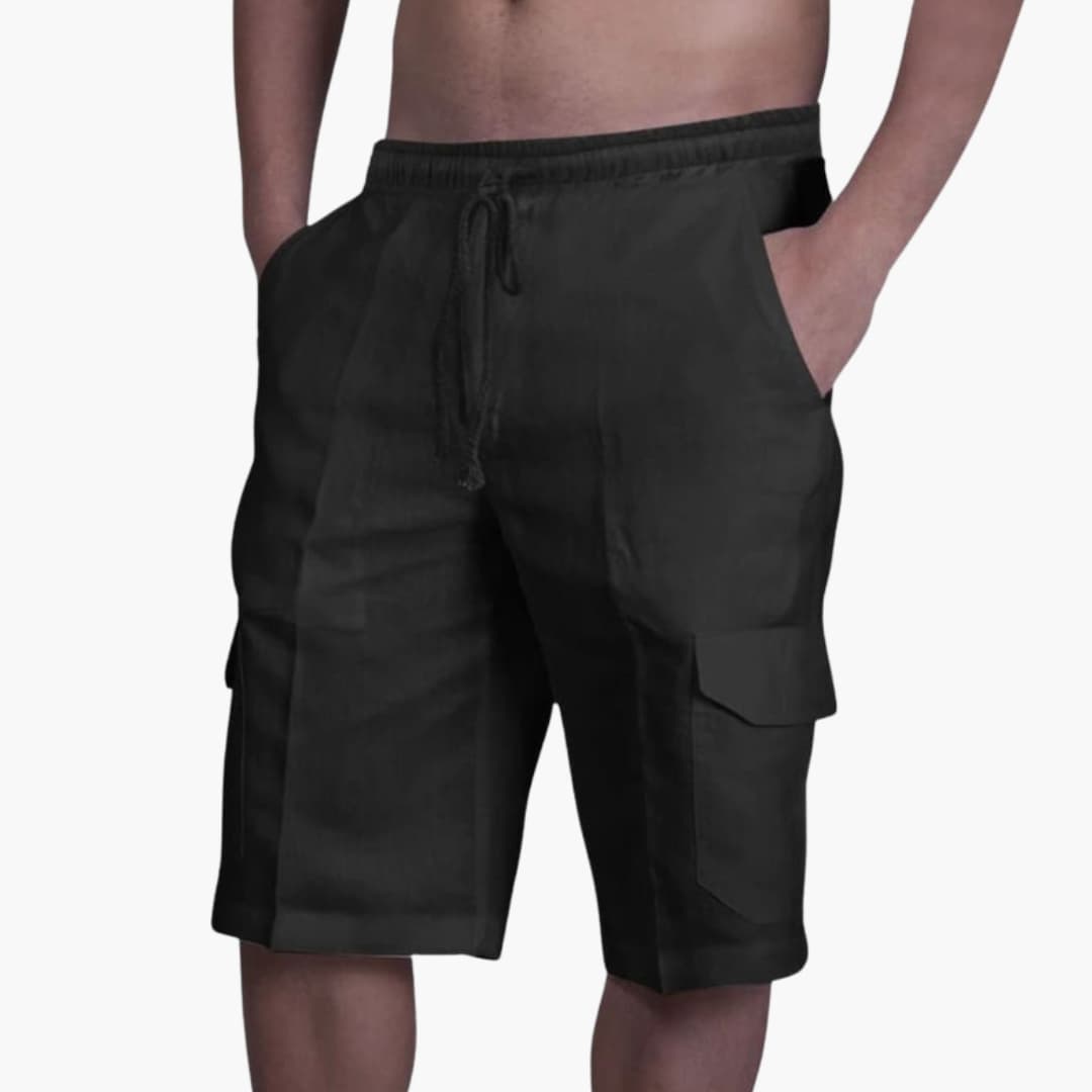 Herren Cargoshorts Relaxed Fit Freizeit Sommer mit Kordelzug und Taschen