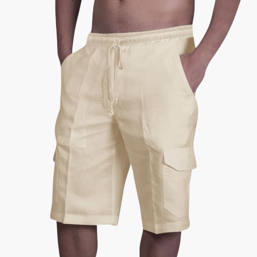 Herren Cargoshorts Relaxed Fit Freizeit Sommer mit Kordelzug und Taschen