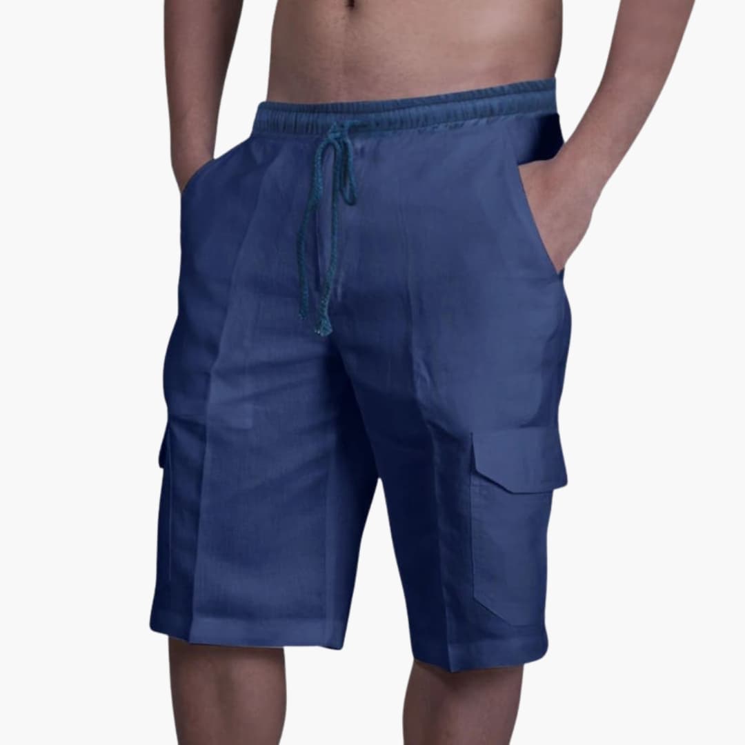 Herren Cargoshorts Relaxed Fit Freizeit Sommer mit Kordelzug und Taschen
